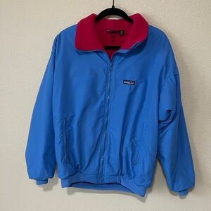 Vintage Patagonia Retro 1989 Fleece Lined Jacket Women’s 14 Blue Pink Full Zip